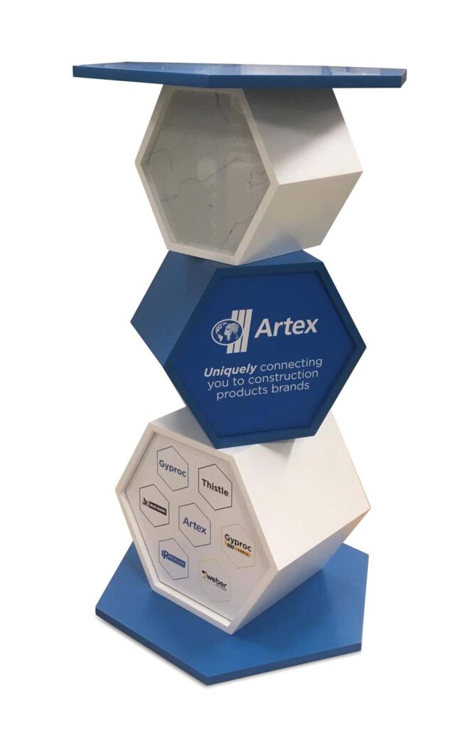 Artex St Gobain Flat-Packable Exhibition Table