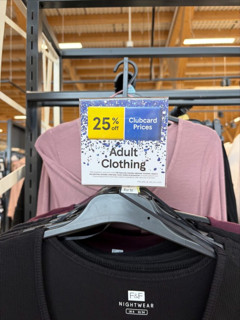 Reflex Select 100x100mm Graphic Holder in Tesco displaying a Clubcard Pricing offer